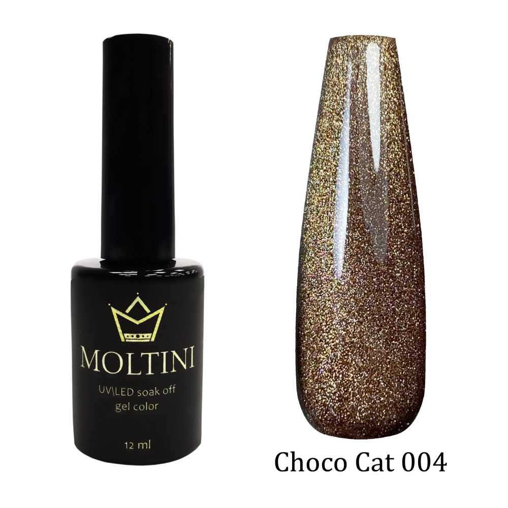 Moltini ,гель-лак кошачий глаз "Choco Cat" 04